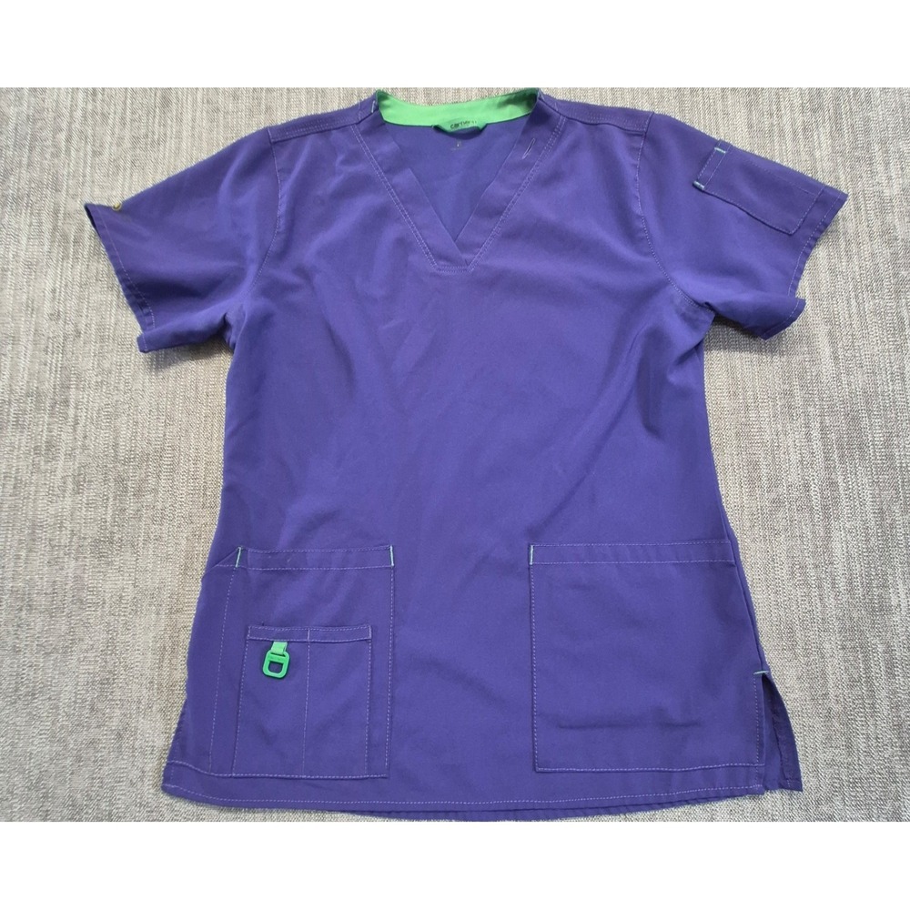 Carhartt‎ Force women's purple scrub top SM V-neck pockets medical dental work